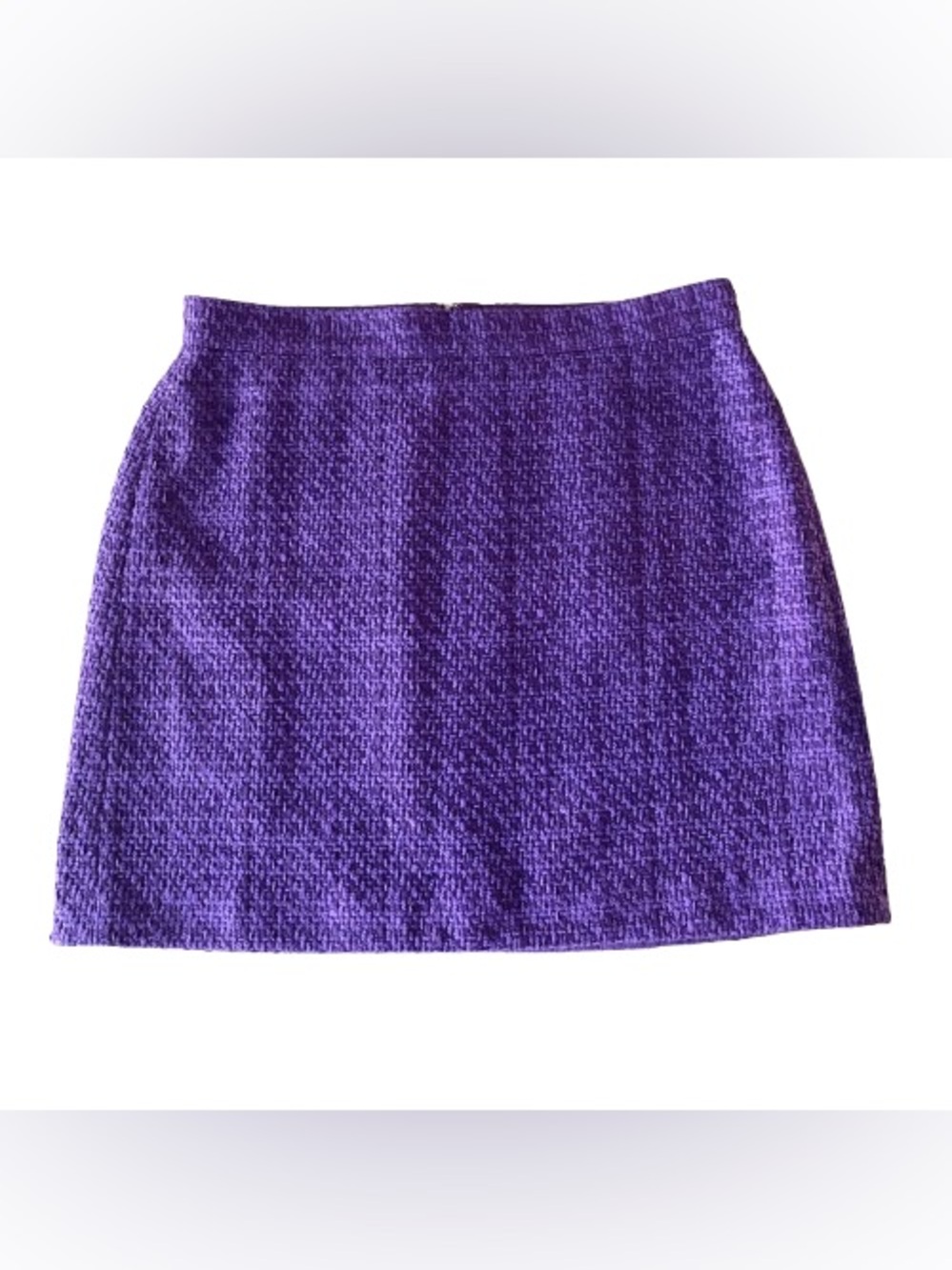 Ann Taylor Womens 10 Purple Tweed Skirt Fully Lined Back Zipper Textured